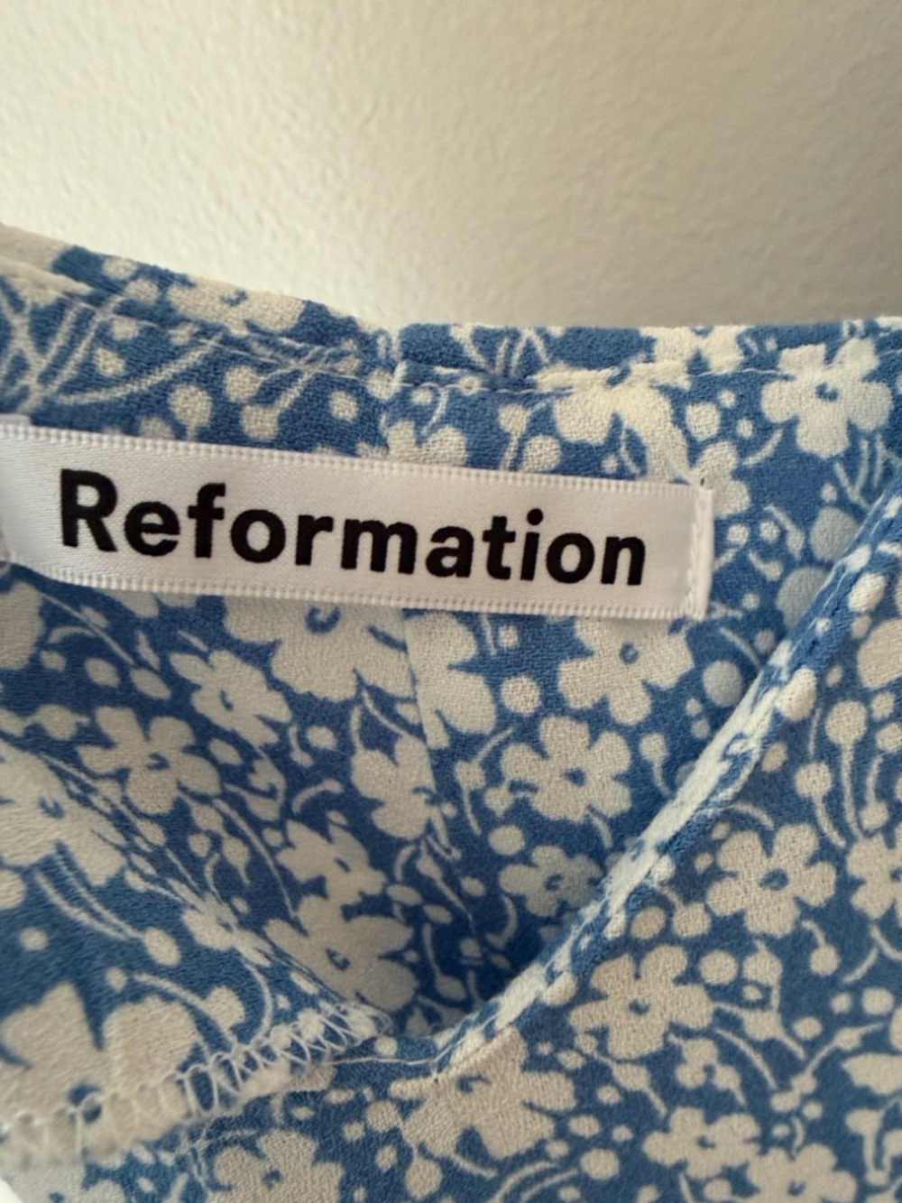 Reformation Floral Crimini Midi Slip Dress Size 8 Blue White - Picture 7 of 8